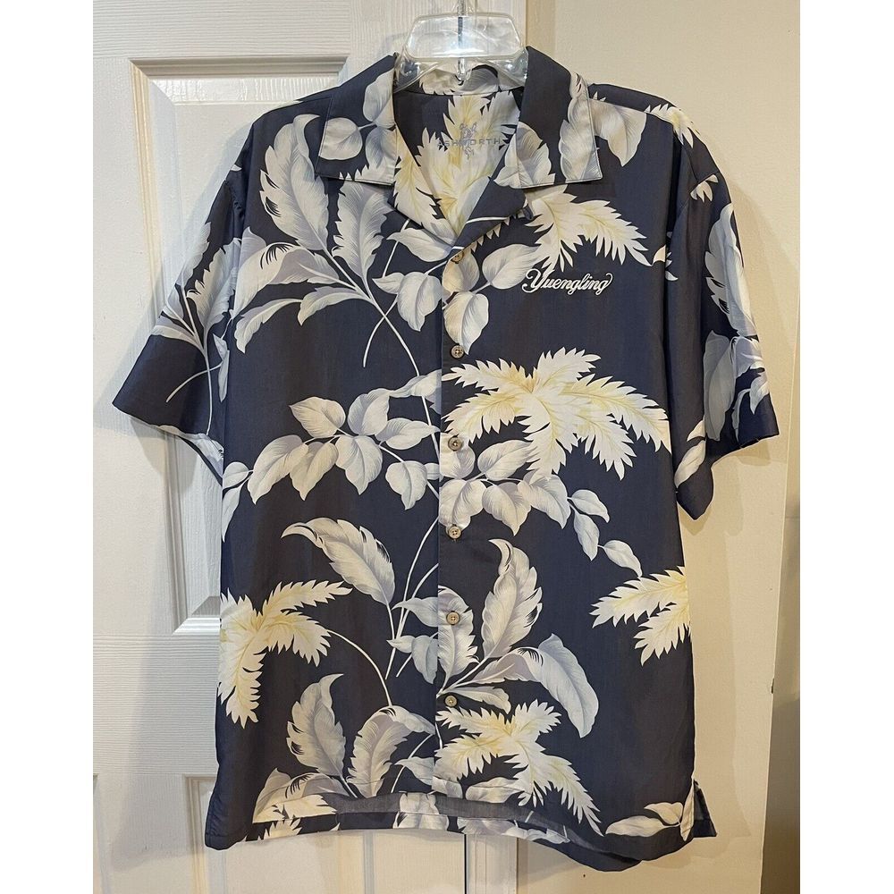 Ashworth Men's Floral Button Down Shirt Sz M Yuengling Logo‎